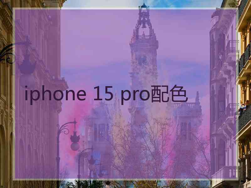 iphone 15 pro配色