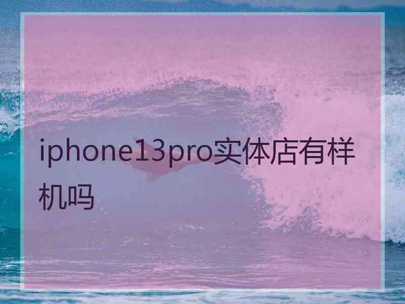 iphone13pro实体店有样机吗