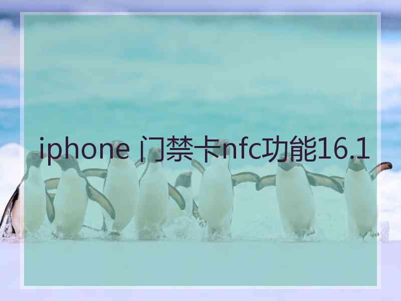 iphone 门禁卡nfc功能16.1