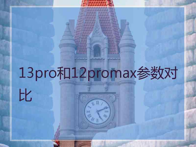 13pro和12promax参数对比