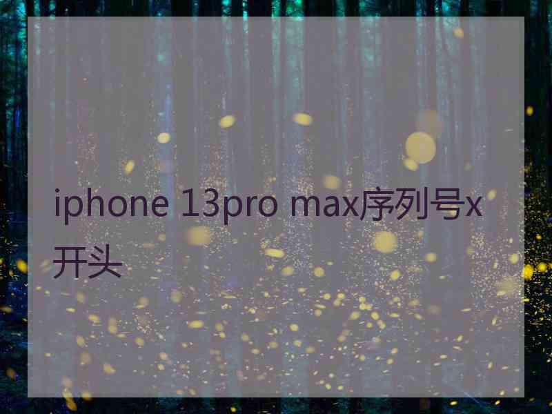 iphone 13pro max序列号x开头