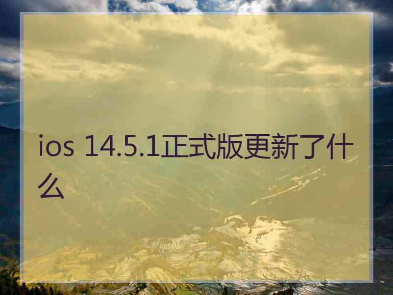 ios 14.5.1正式版更新了什么