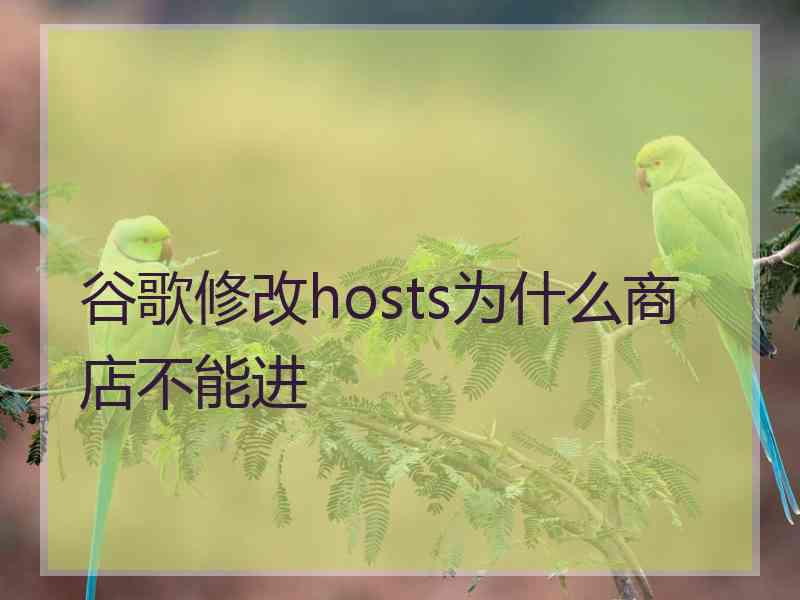 谷歌修改hosts为什么商店不能进