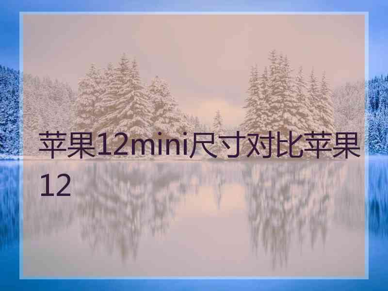 苹果12mini尺寸对比苹果12