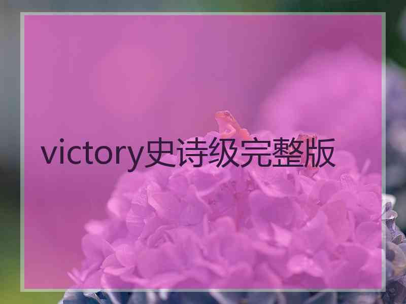 victory史诗级完整版