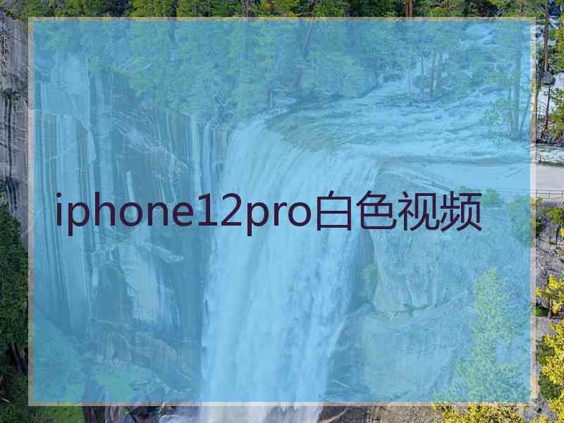 iphone12pro白色视频