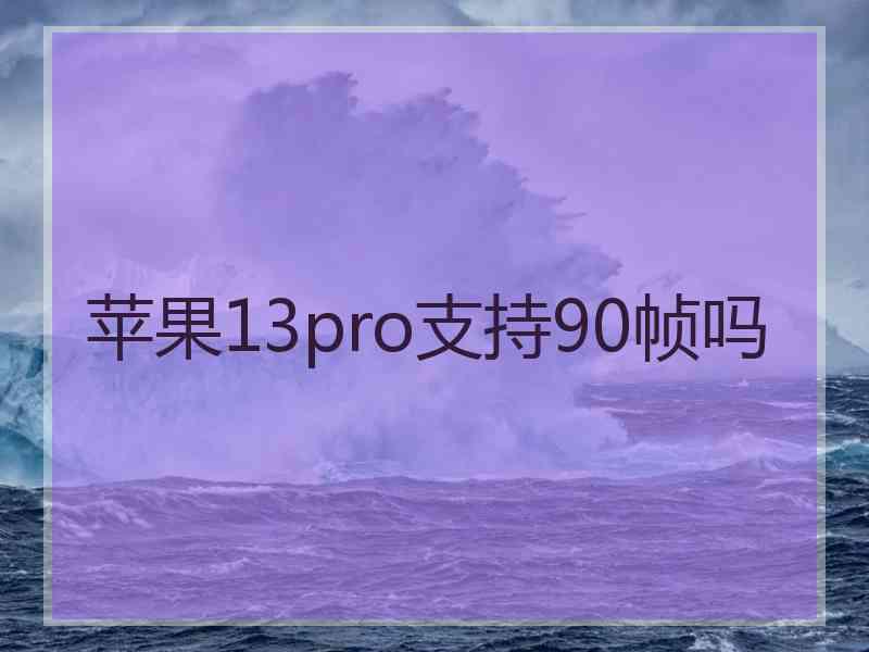 苹果13pro支持90帧吗