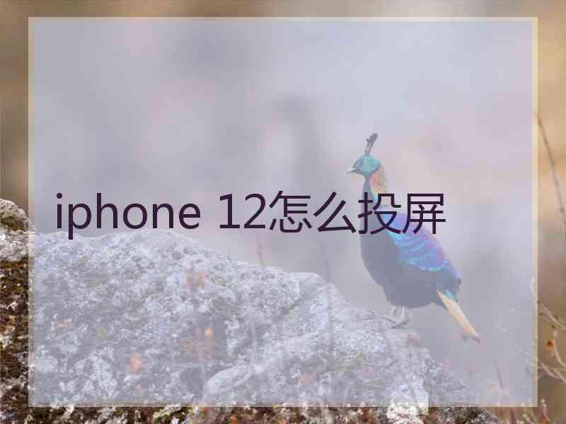 iphone 12怎么投屏