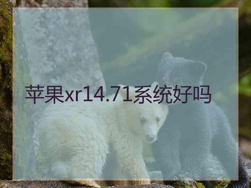 苹果xr14.71系统好吗