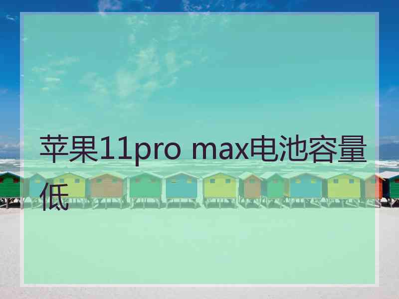 苹果11pro max电池容量低