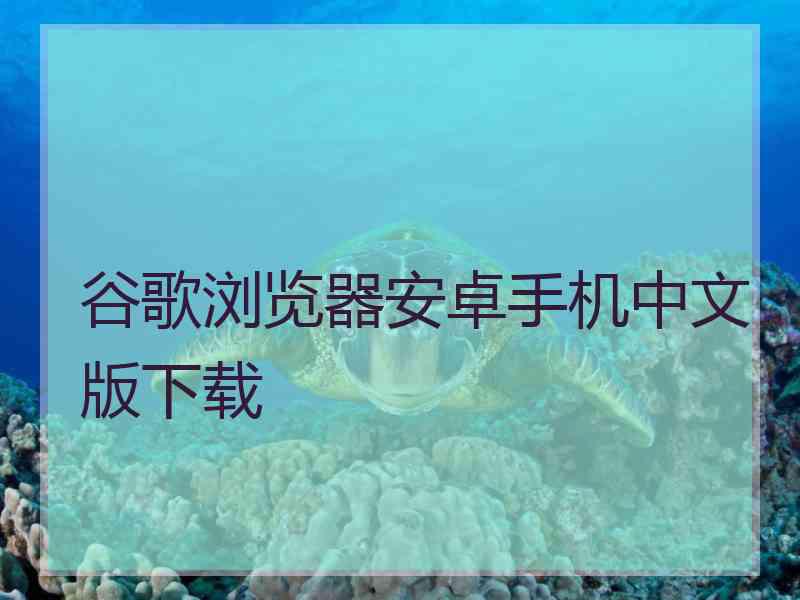 谷歌浏览器安卓手机中文版下载