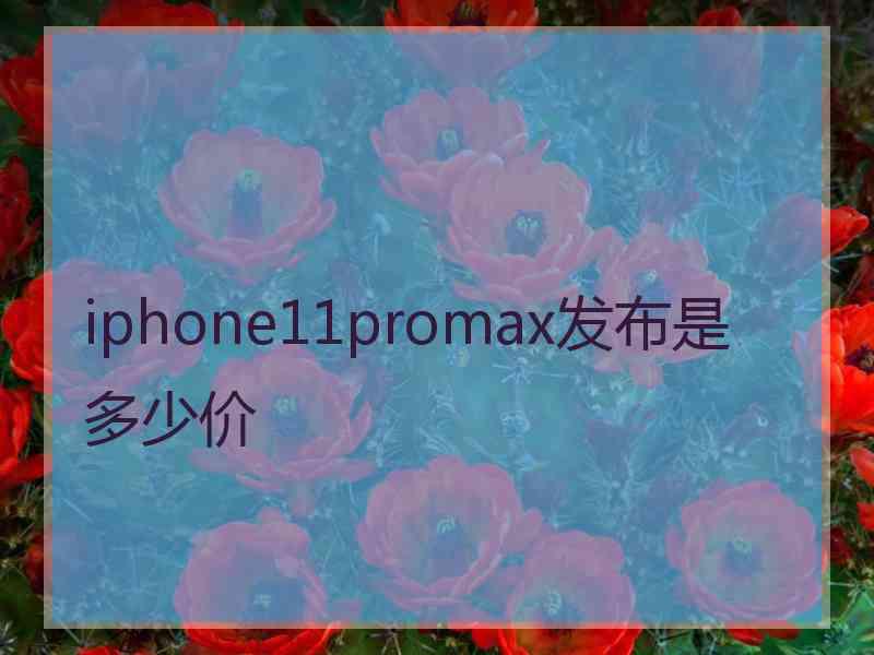 iphone11promax发布是多少价