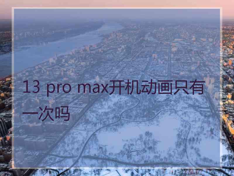 13 pro max开机动画只有一次吗