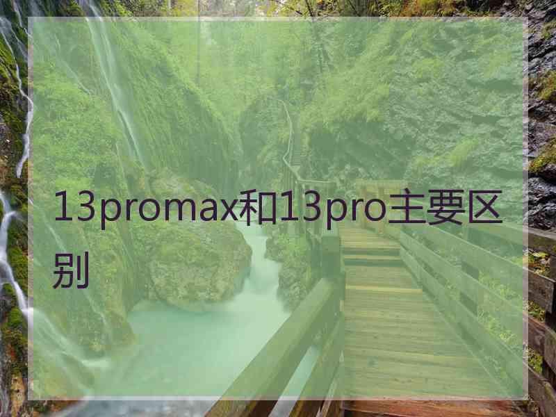 13promax和13pro主要区别