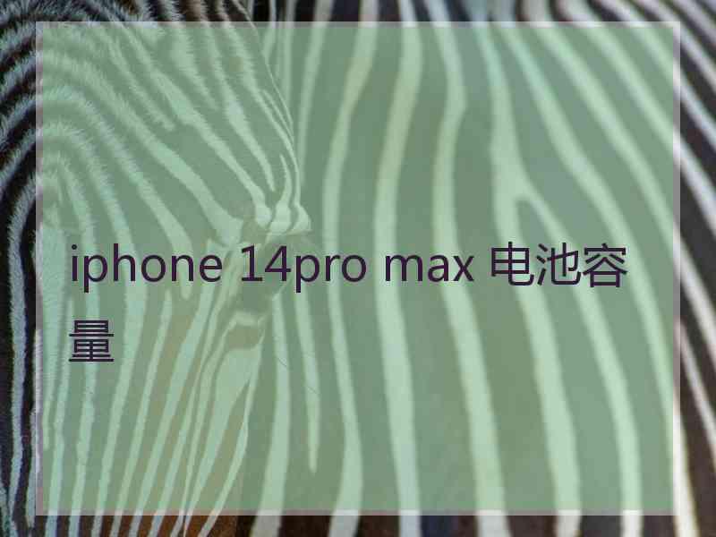 iphone 14pro max 电池容量