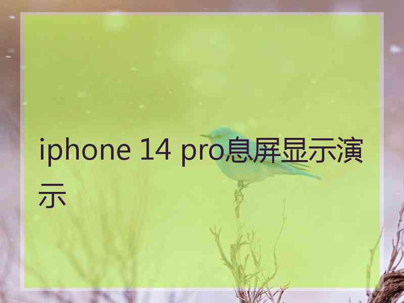 iphone 14 pro息屏显示演示