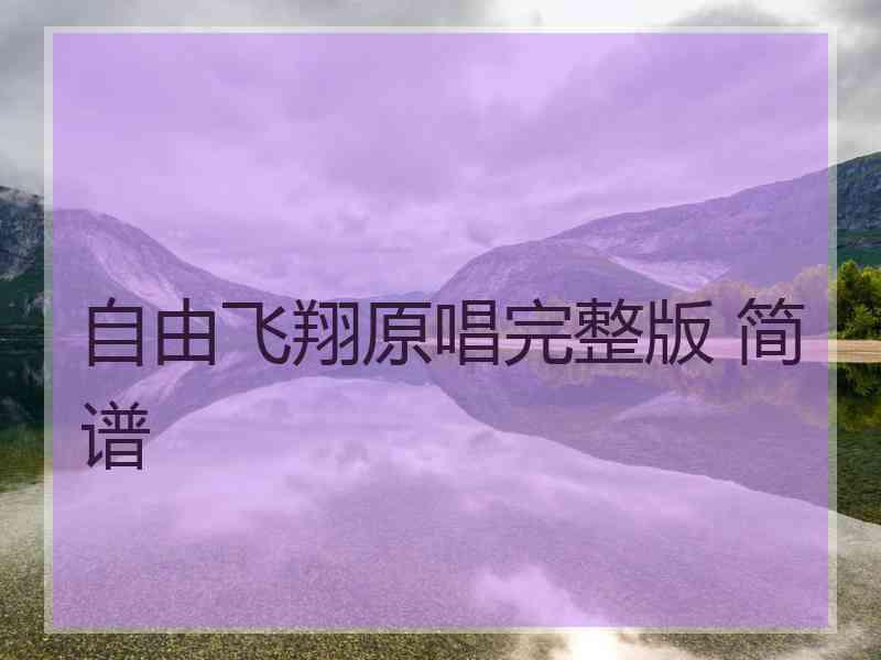 自由飞翔原唱完整版 简谱