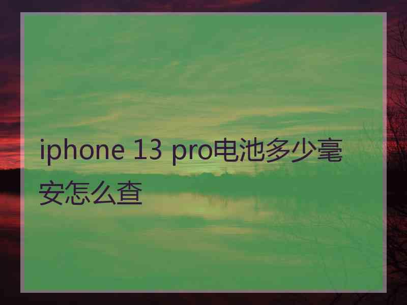 iphone 13 pro电池多少毫安怎么查