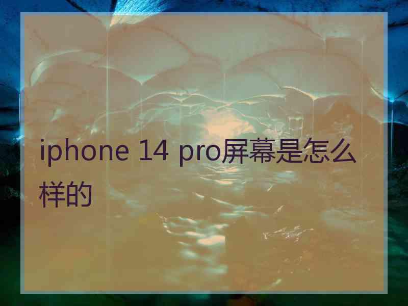 iphone 14 pro屏幕是怎么样的