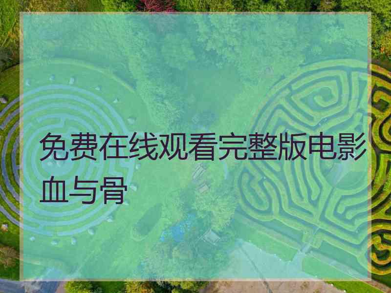 免费在线观看完整版电影血与骨