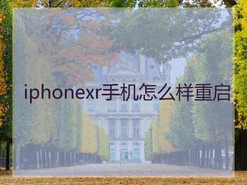 iphonexr手机怎么样重启