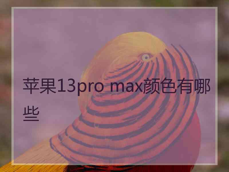 苹果13pro max颜色有哪些