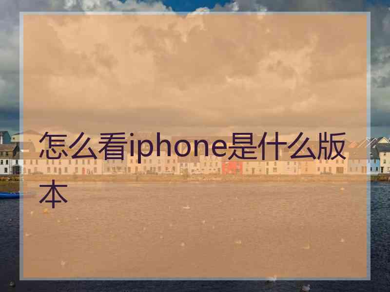 怎么看iphone是什么版本