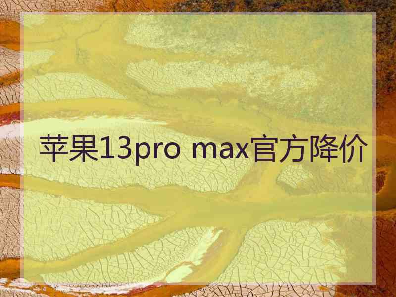 苹果13pro max官方降价