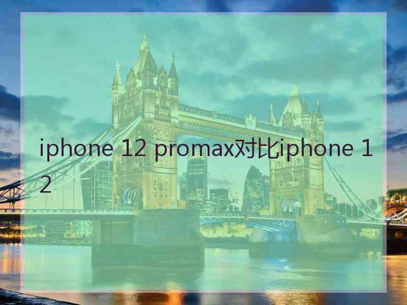 iphone 12 promax对比iphone 12