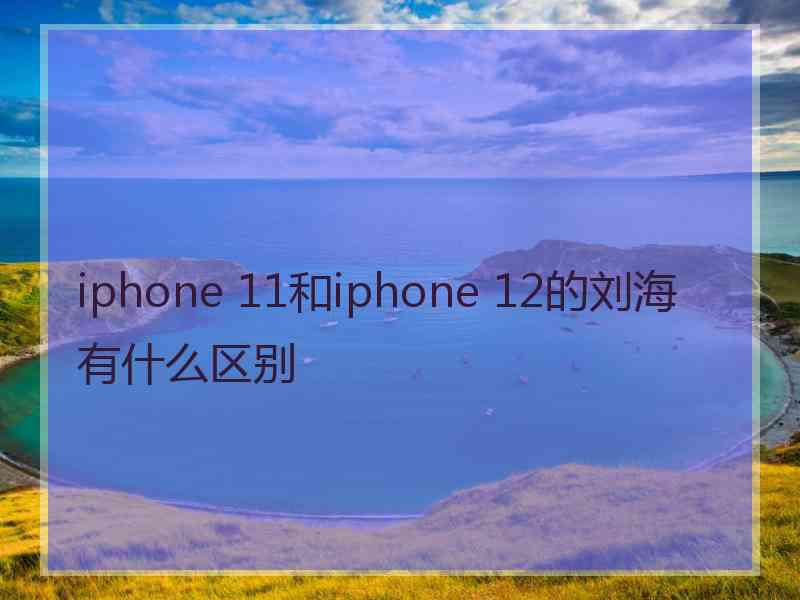 iphone 11和iphone 12的刘海有什么区别