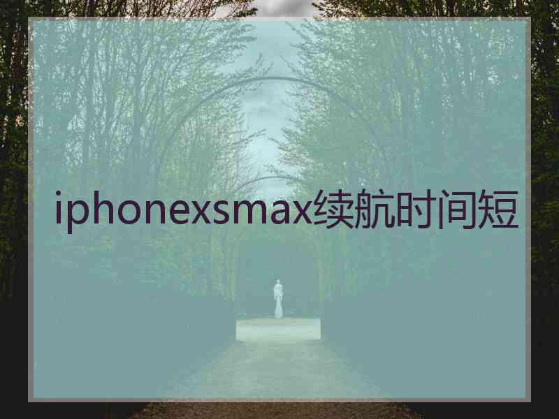 iphonexsmax续航时间短