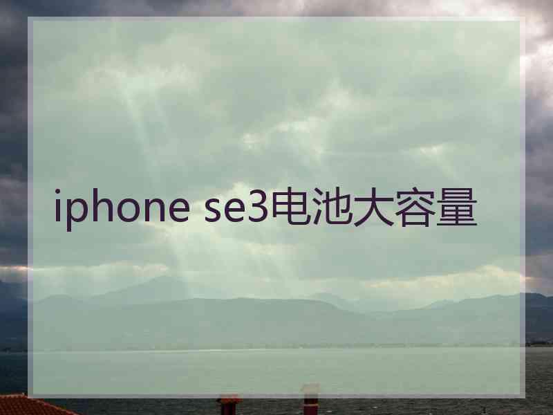 iphone se3电池大容量