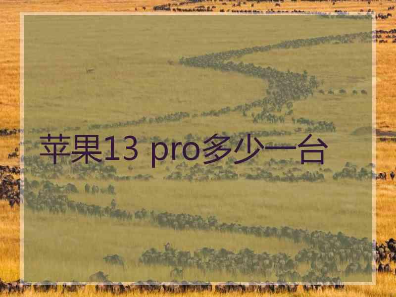 苹果13 pro多少一台