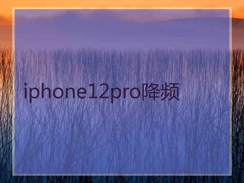 iphone12pro降频