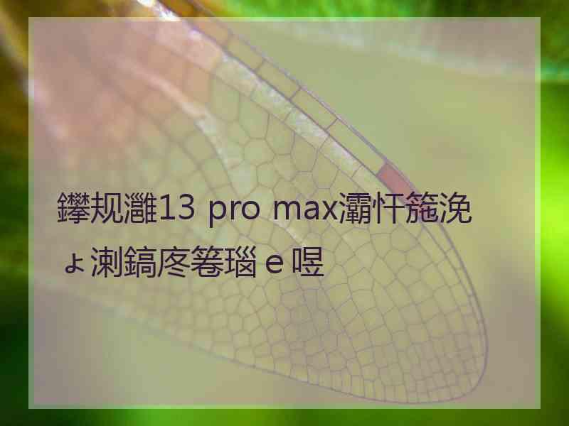 鑻规灉13 pro max灞忓箷浼ょ溂鎬庝箞瑙ｅ喅