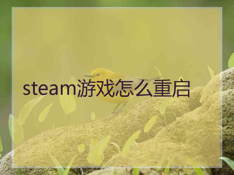 steam游戏怎么重启