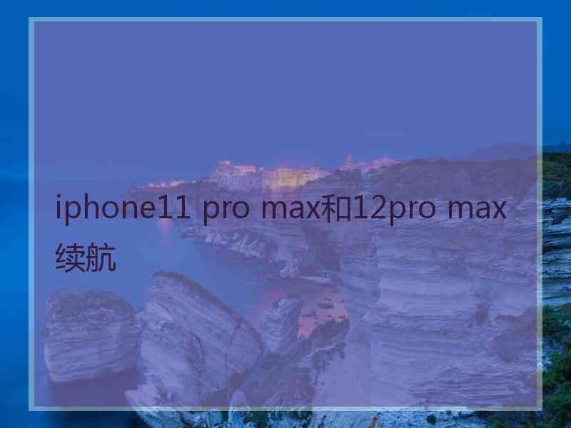 iphone11 pro max和12pro max续航