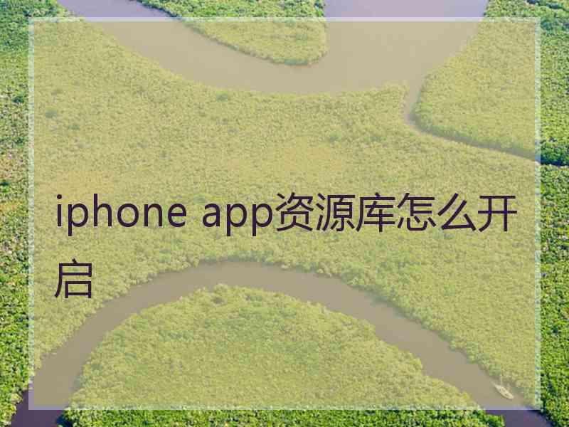 iphone app资源库怎么开启