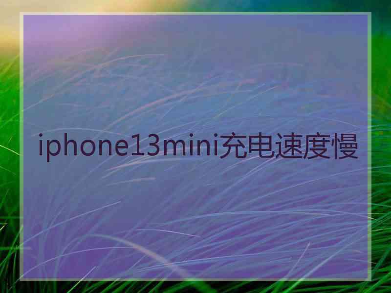 iphone13mini充电速度慢