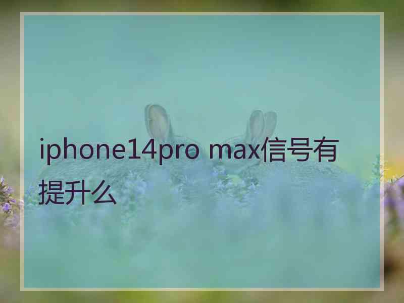 iphone14pro max信号有提升么