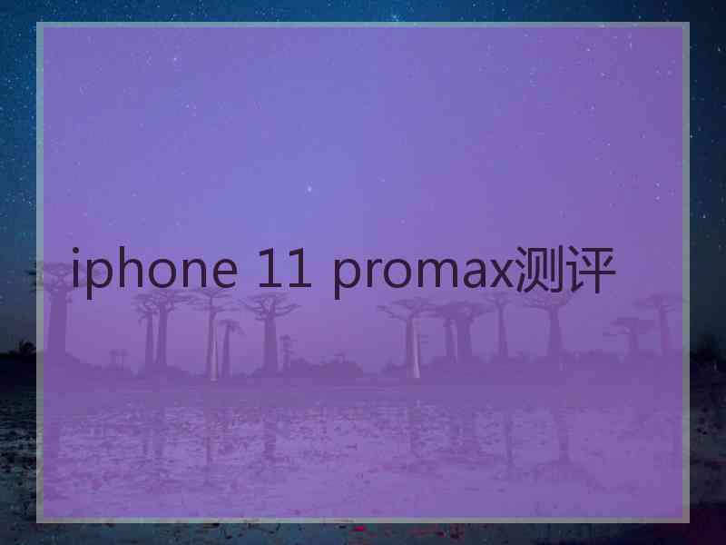 iphone 11 promax测评