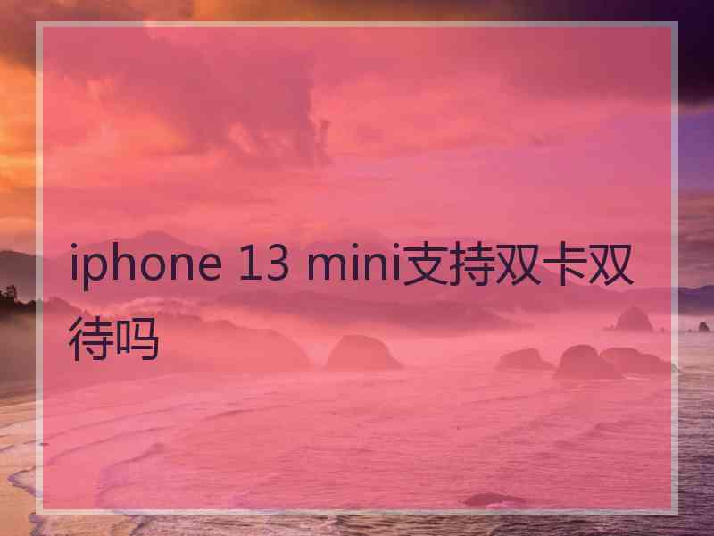 iphone 13 mini支持双卡双待吗