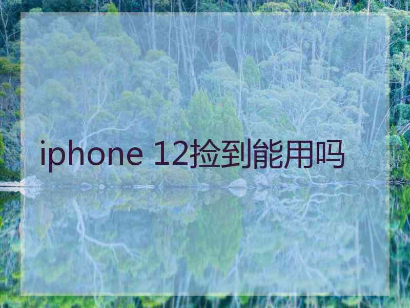 iphone 12捡到能用吗