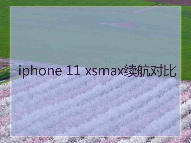 iphone 11 xsmax续航对比