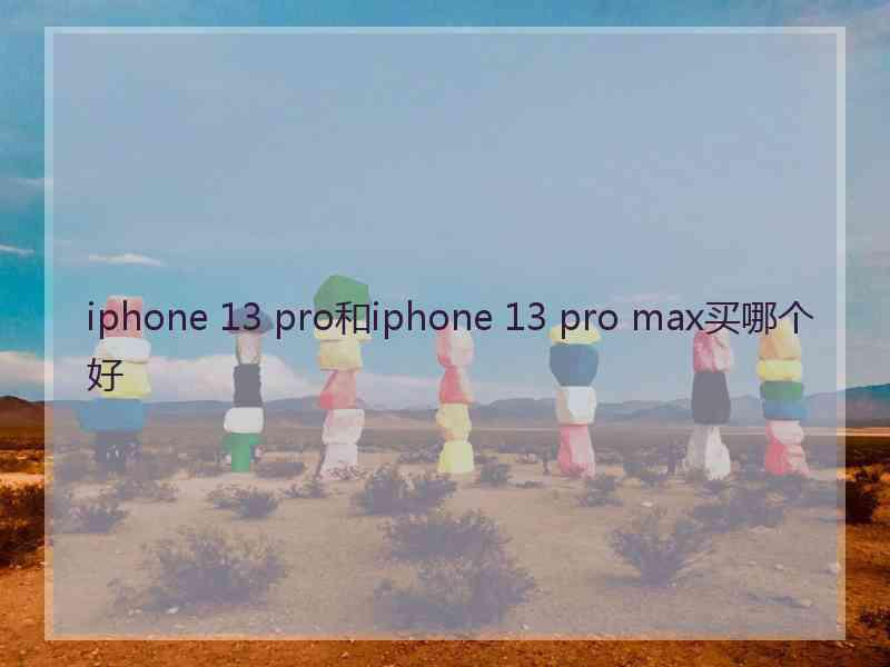 iphone 13 pro和iphone 13 pro max买哪个好