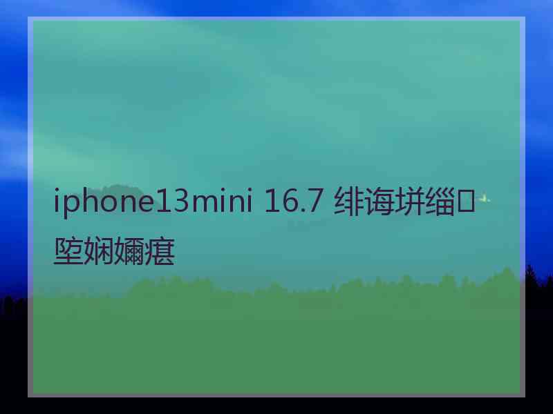 iphone13mini 16.7 绯诲垪缁埅娴嬭瘎