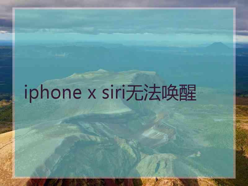 iphone x siri无法唤醒