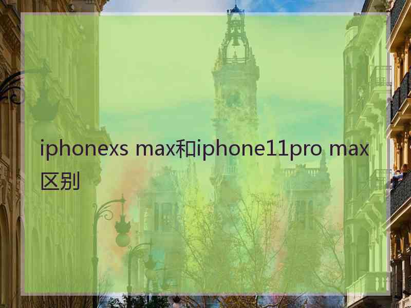 iphonexs max和iphone11pro max区别