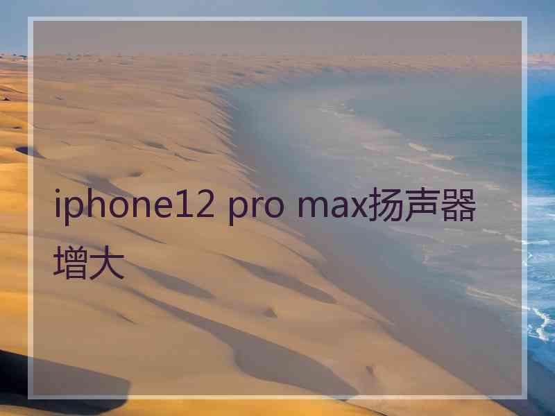 iphone12 pro max扬声器增大