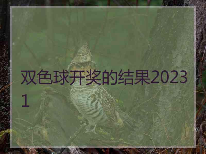 双色球开奖的结果20231